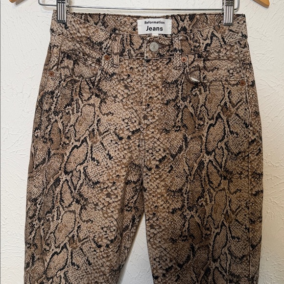 Reformation Peyton Snake High Rise Bootcut Jeans size 25 - Picture 5 of 14